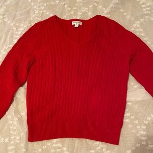 St John's Bay Red Petite Sweater